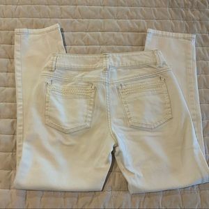 ELLE skinny boyfriend white crop jeans